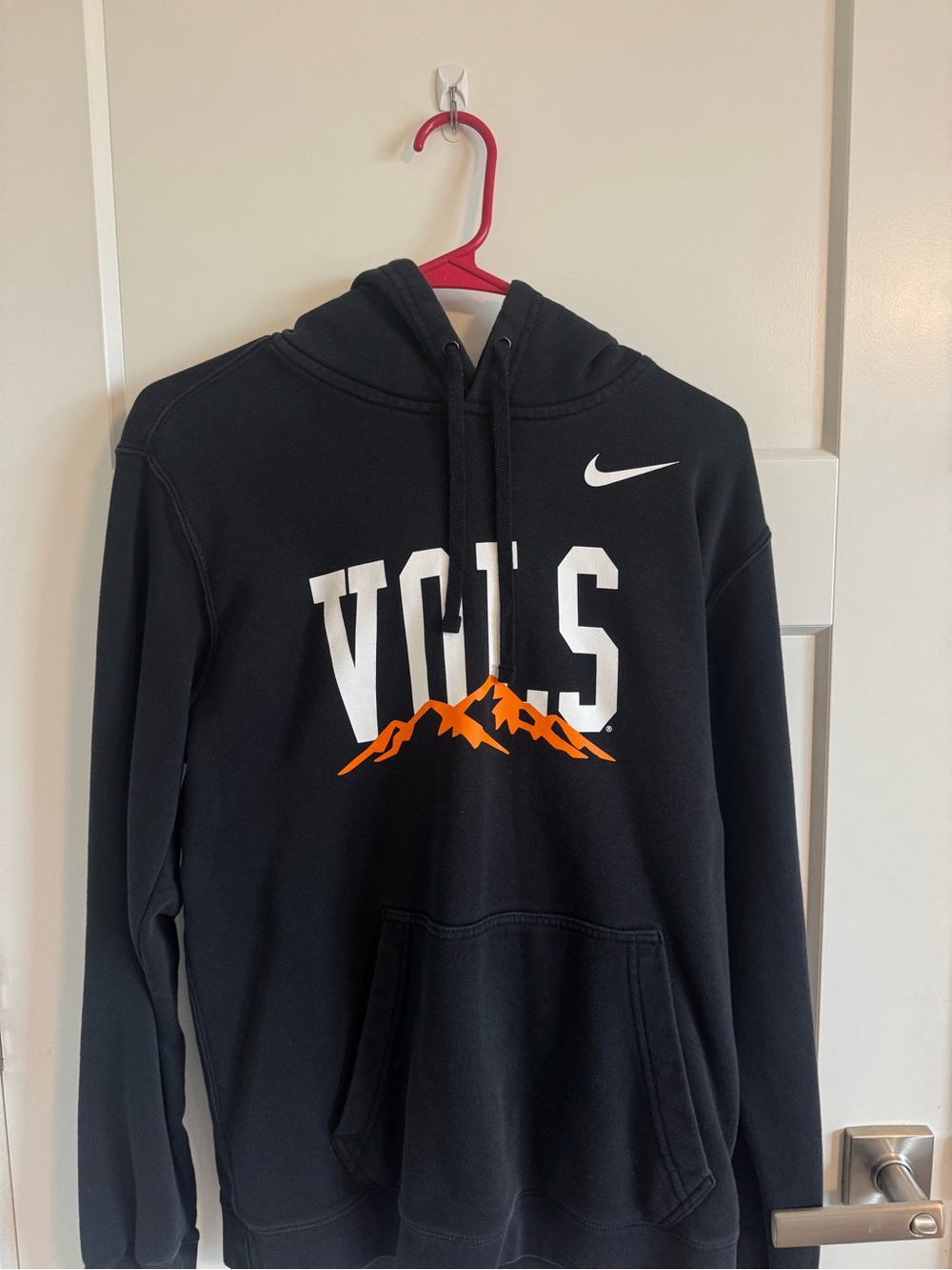 Nike Black Hoodie with White VOLS and Orange Mountain Graphic